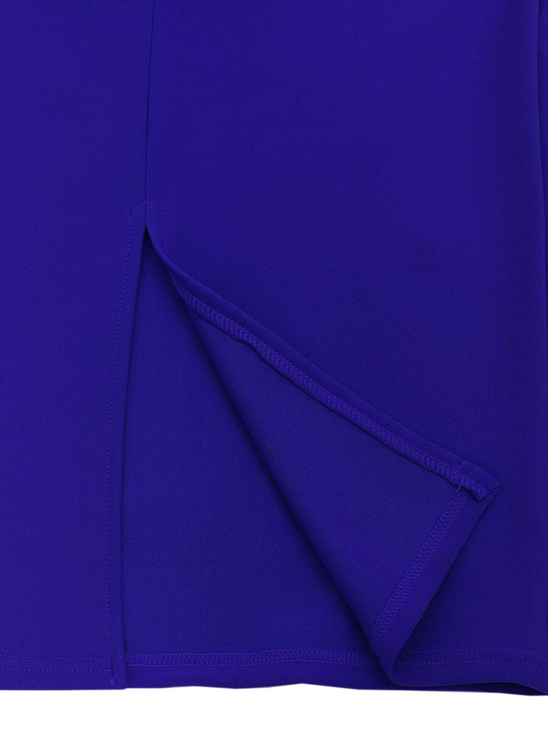 MixMatchy Women's Casual Classic Bodycon Pencil Skirt Royal Blue M - Image 4